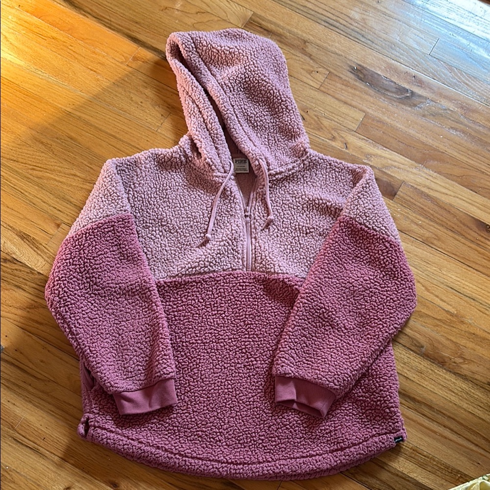PINK Two-Tone Teddy Pullover 1/2 Zip